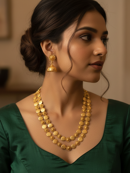 Vamika Gold Coin Necklace Set | NE140