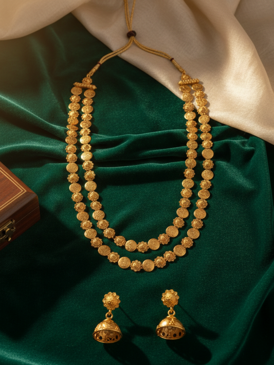 Vamika Gold Coin Necklace Set | NE140