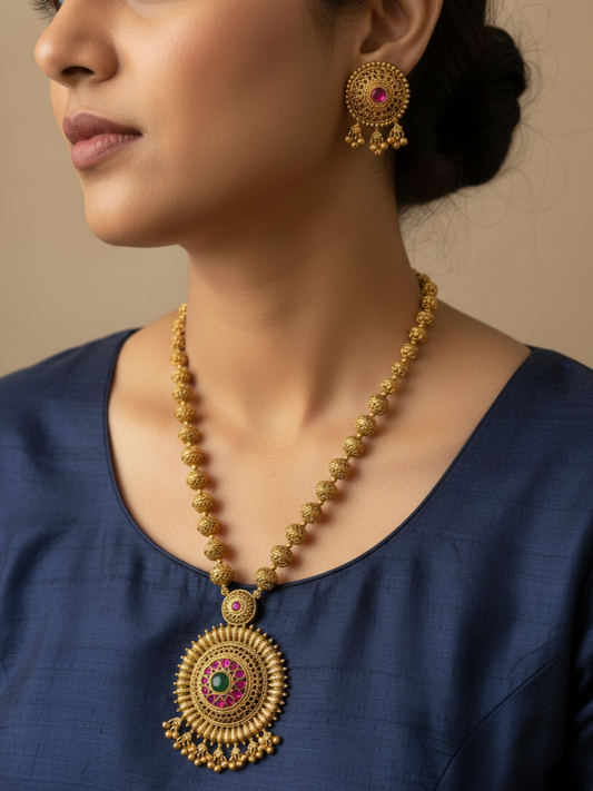 Surya Chakra Gold Necklace | NE182
