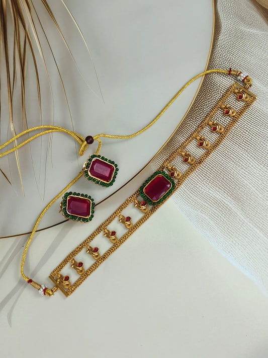 STONE GOLD CHOKER | E576