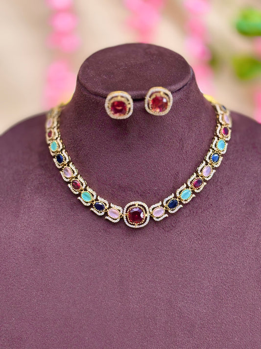Semi precious stone necklace |N422
