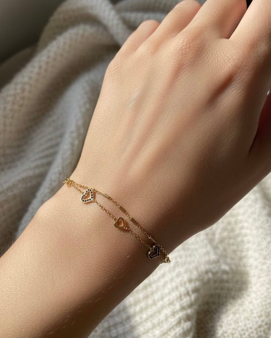 Golden Heartline Bracelet | NE1254