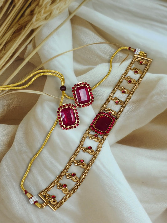 STONE GOLD CHOKER | E575