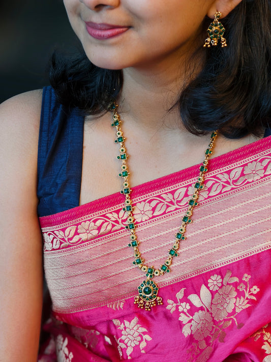 Green Long Necklace Set | N472