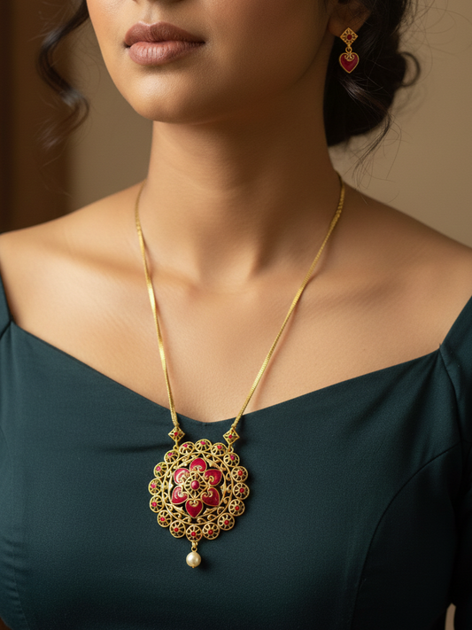 Scarlet Bloom Necklace | NE1201