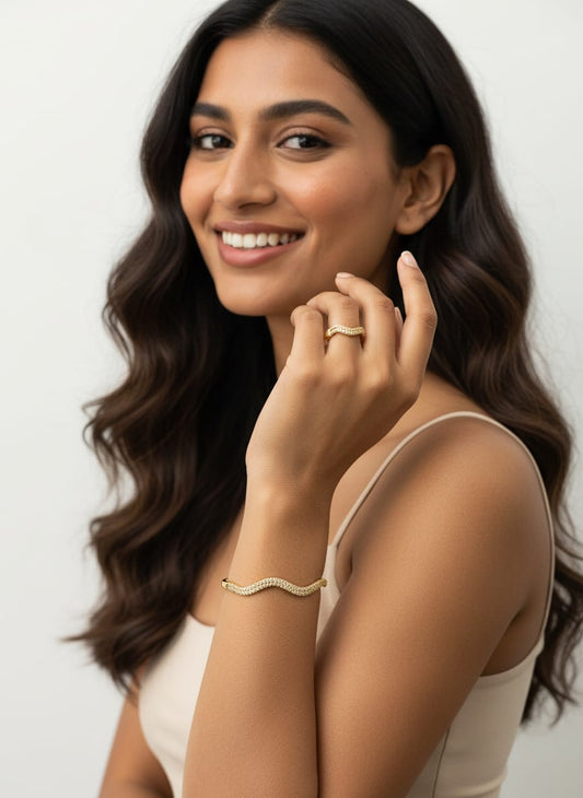 Lush Tide Bangle-Ring Combo | C110