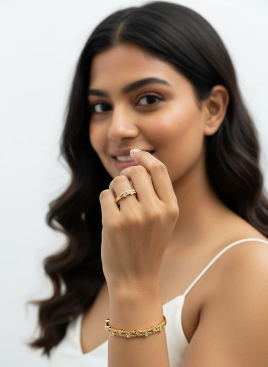 Ira Ripple Bangle-Ring Combo | C115