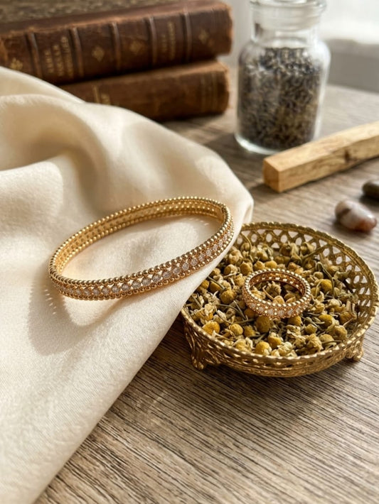 Dazzle Curve Bangle Ring Combo | C123