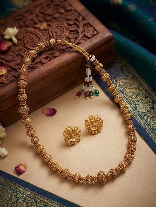 Saanvika Antique Bead Necklace Set | MT219