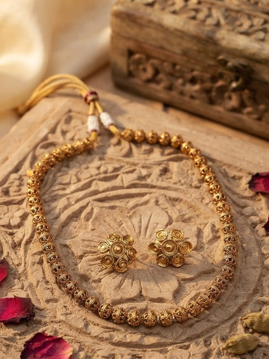 Aarvika Antique Bead Necklace Set | MT218
