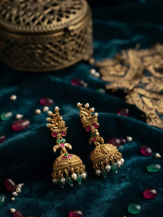 Navaratna Peacock Jhumka | NE188