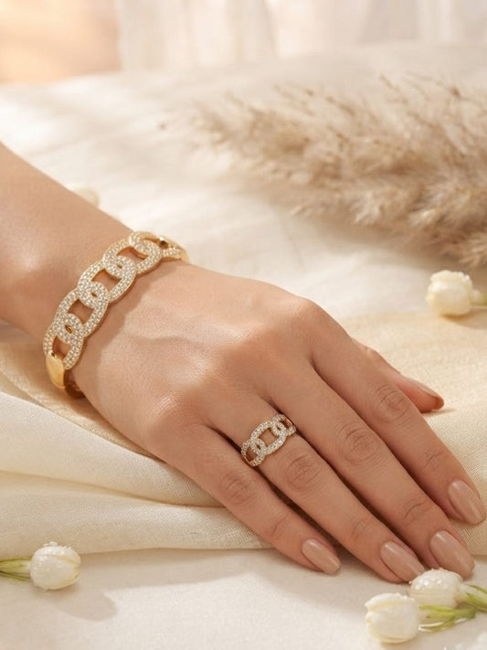 Aurelia Link Bangle & Ring Set | AT05