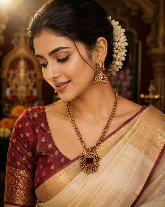 Manikya Varnam Necklace Set | ESH110