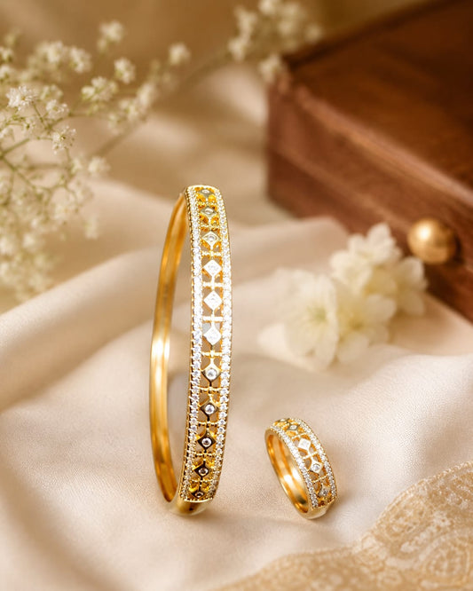 Celestia Crystal Bangle & Ring Set | AT03
