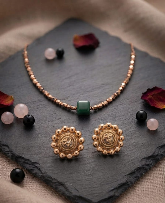 Maragatha Malika Necklace Set | ESH124