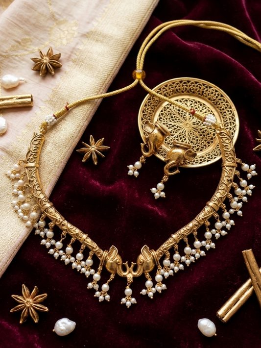 Pearl Gaja Necklace Set | NE207