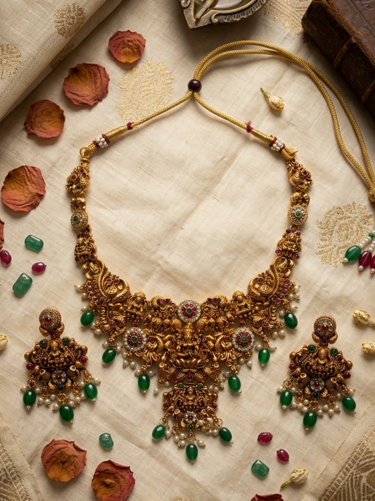 Lakshmi Temple Necklace Set | NE208