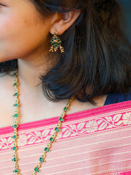 Green Long Necklace Set | N472