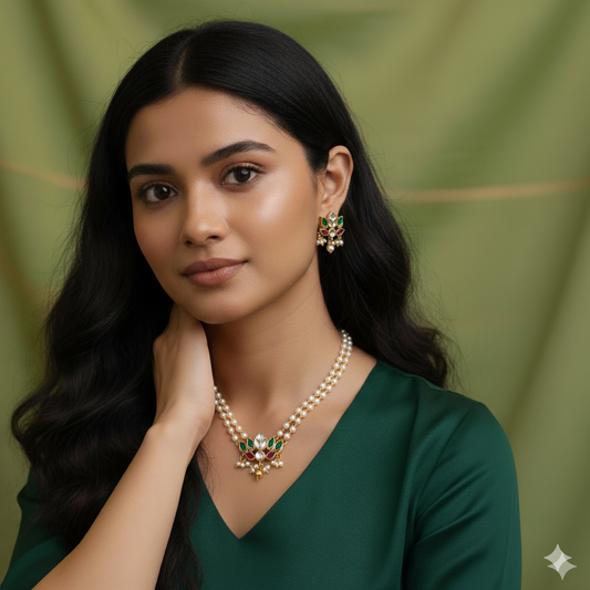 Pearl Lotus Necklace | NE902
