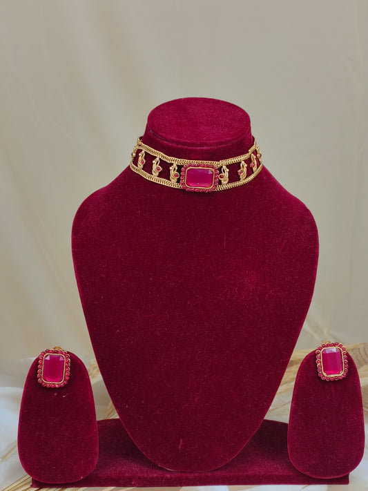 STONE GOLD CHOKER | E575