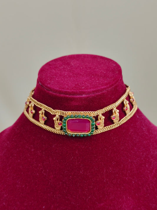 STONE GOLD CHOKER | E576