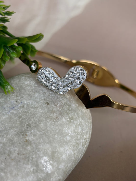 Gold Heart Bangle | NC508