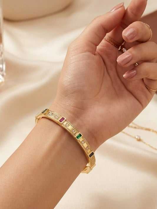 Emerald Ruby Symphony Bangle | NE212