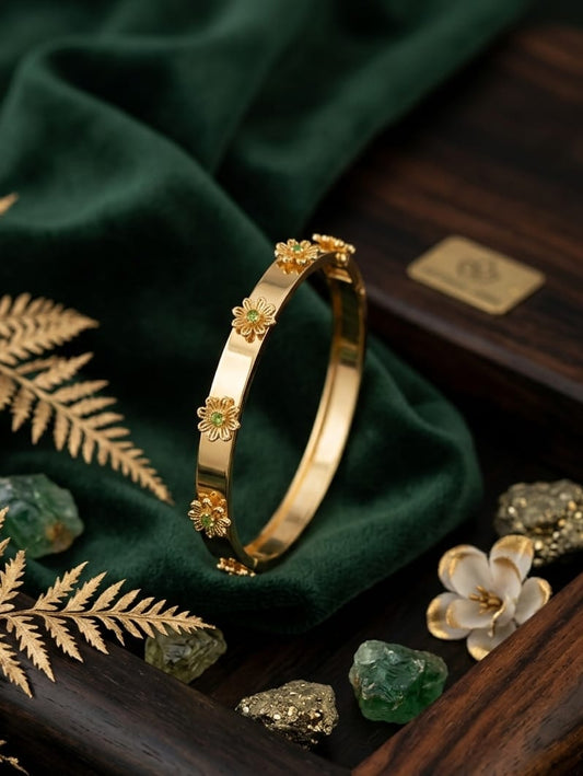 Green Stone Flower Bracelet | NE223