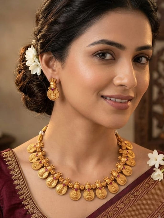 Lakshmi Coin Temple Jewelry Set | NT305