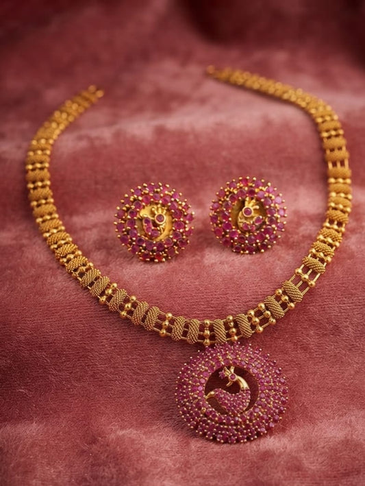 Ruvika Ruby Necklace Set | MT212