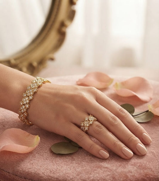 Aurora Bloom Bangle & Ring Set | AT06