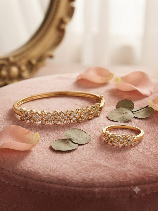 Aurora Bloom Bangle & Ring Set | AT06
