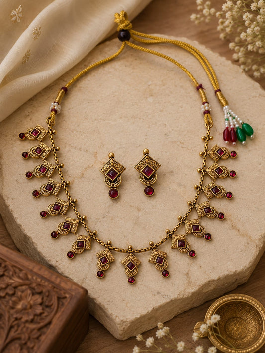 Classic Antique Necklace Set | ESH103