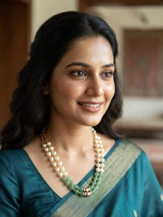 Emerald Pearl Royale Necklace | ESH152
