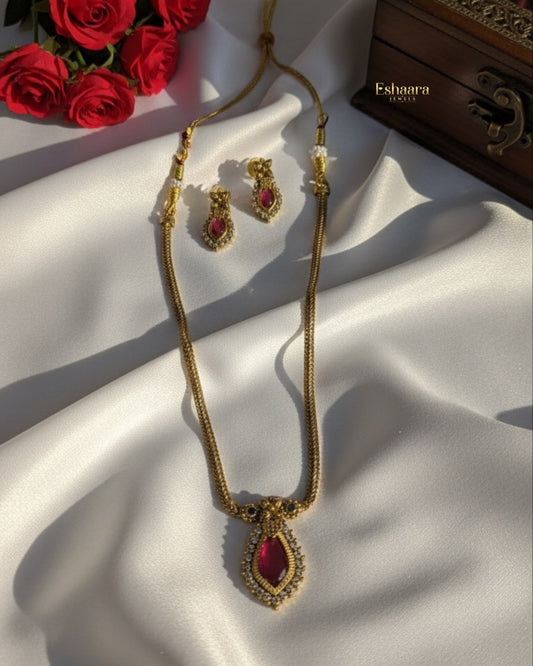 RED PALAKKA CHOKER/N464